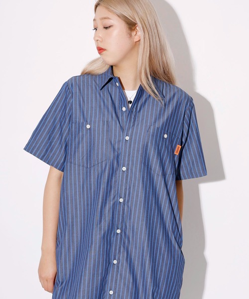UNIVERSAL OVERALL(ユニバーサルオーバーオール)の「UNIVERSAL OVERALL/ユニバーサルオーバーオール SHIRT OP シャツワンピース(ワンピース・レディース・グレー系その他/ホワイト系その他/ブルー系その他・FREE)」の20枚目の写真