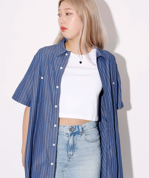 UNIVERSAL OVERALL(ユニバーサルオーバーオール)の「UNIVERSAL OVERALL/ユニバーサルオーバーオール SHIRT OP シャツワンピース(ワンピース・レディース・グレー系その他/ホワイト系その他/ブルー系その他・FREE)」の22枚目の写真
