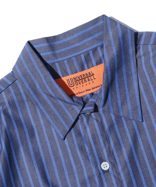 UNIVERSAL OVERALL(ユニバーサルオーバーオール)の「UNIVERSAL OVERALL/ユニバーサルオーバーオール SHIRT OP シャツワンピース(ワンピース・レディース・グレー系その他/ホワイト系その他/ブルー系その他・FREE)」の6枚目の写真