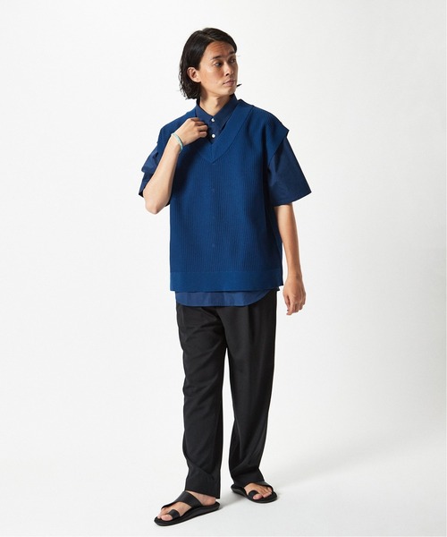 EDIFICE（エディフィス）の「スポンディッシュ リラックス ニットベスト（ベスト・メンズ・グリーン/ベージュ/ブルー/ブラック・MEDIUM/LARGE）」の20枚目の写真