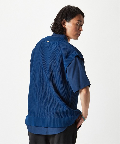 EDIFICE（エディフィス）の「スポンディッシュ リラックス ニットベスト（ベスト・メンズ・グリーン/ベージュ/ブルー/ブラック・MEDIUM/LARGE）」の22枚目の写真