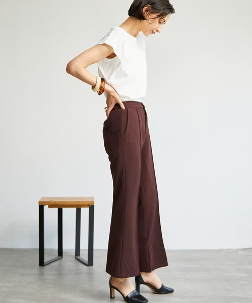 ECRIRE(エクリール)の「【yun_wearコラボ】サイドスリットカットソーツイルカラーパンツ(その他パンツ・レディース・ブラック/ブラウン/レッド/グリーン/アイボリー・S/M/L)」の4枚目の写真