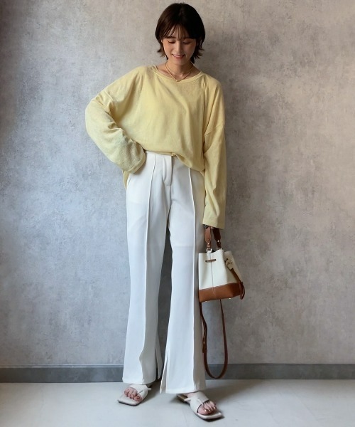 ECRIRE(エクリール)の「【yun_wearコラボ】サイドスリットカットソーツイルカラーパンツ(その他パンツ・レディース・ブラック/ブラウン/レッド/グリーン/アイボリー・S/M/L)」の6枚目の写真