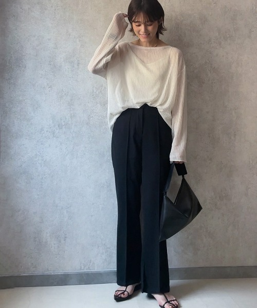 ECRIRE(エクリール)の「【yun_wearコラボ】サイドスリットカットソーツイルカラーパンツ(その他パンツ・レディース・ブラック/ブラウン/レッド/グリーン/アイボリー・S/M/L)」の9枚目の写真