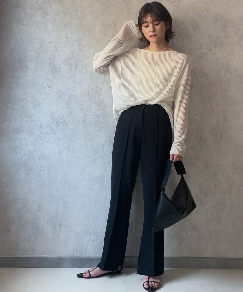 ECRIRE(エクリール)の「【yun_wearコラボ】サイドスリットカットソーツイルカラーパンツ(その他パンツ・レディース・ブラック/ブラウン/レッド/グリーン/アイボリー・S/M/L)」の10枚目の写真