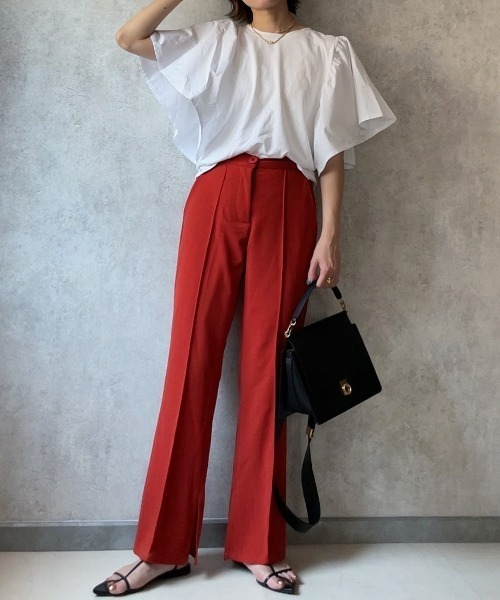 ECRIRE(エクリール)の「【yun_wearコラボ】サイドスリットカットソーツイルカラーパンツ(その他パンツ・レディース・ブラック/ブラウン/レッド/グリーン/アイボリー・S/M/L)」の11枚目の写真