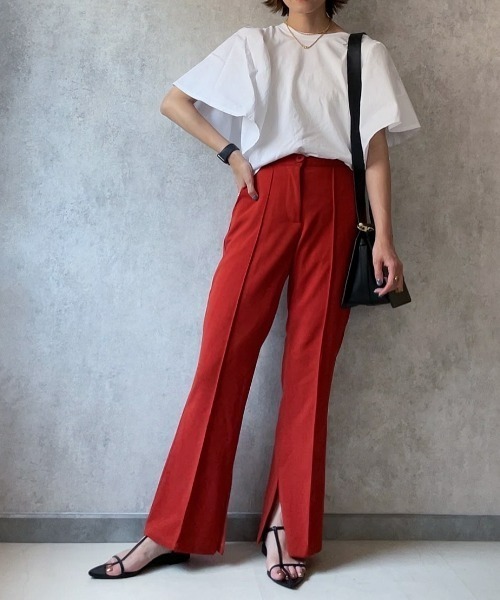 ECRIRE(エクリール)の「【yun_wearコラボ】サイドスリットカットソーツイルカラーパンツ(その他パンツ・レディース・ブラック/ブラウン/レッド/グリーン/アイボリー・S/M/L)」の12枚目の写真
