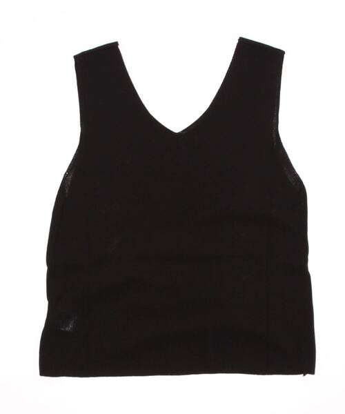 Q(キュー)の「Vネックノースリニット(ニット/セーター・レディース・ブラック/ベージュ/オリーブ・MEDIUM)」の6枚目の写真