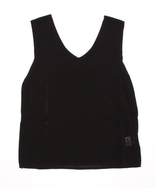 Q(キュー)の「Vネックノースリニット(ニット/セーター・レディース・ブラック/ベージュ/オリーブ・MEDIUM)」の9枚目の写真