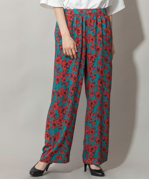 Munich（ミューニック）の「フラワープリントエコレーヨンワイドストレートパンツ（その他パンツ・レディース・レッド/イエロー/グリーン・S/M/XS）」の3枚目の写真