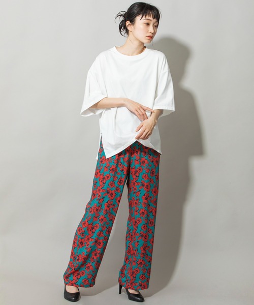 Munich（ミューニック）の「フラワープリントエコレーヨンワイドストレートパンツ（その他パンツ・レディース・レッド/イエロー/グリーン・S/M/XS）」の21枚目の写真