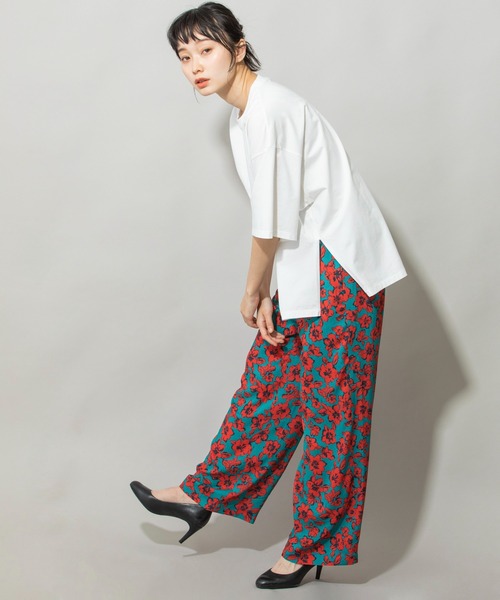 Munich（ミューニック）の「フラワープリントエコレーヨンワイドストレートパンツ（その他パンツ・レディース・レッド/イエロー/グリーン・S/M/XS）」の17枚目の写真