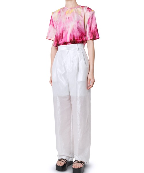 LE CIEL BLEU（ルシェルブルー）の「アブストラクトプリントテーラードTシャツ / Abstract Print Tailored TEE（Tシャツ/カットソー・レディース・ピンク・36）」の6枚目の写真