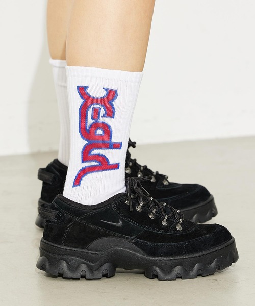 X-girl（エックスガール）の「MILLS LOGO RIB SOCKS/X-girlロゴ リブソックス（ソックス/靴下・レディース・ホワイト/ベージュ/ブラック・ONE SIZE）」の10枚目の写真