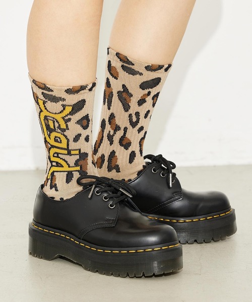 X-girl（エックスガール）の「MILLS LOGO RIB SOCKS/X-girlロゴ リブソックス（ソックス/靴下・レディース・ホワイト/ベージュ/ブラック・ONE SIZE）」の12枚目の写真