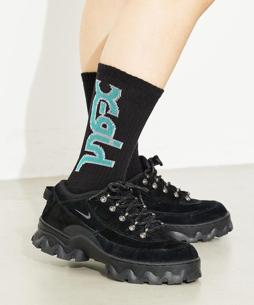 X-girl（エックスガール）の「MILLS LOGO RIB SOCKS/X-girlロゴ リブソックス（ソックス/靴下・レディース・ホワイト/ベージュ/ブラック・ONE SIZE）」の11枚目の写真