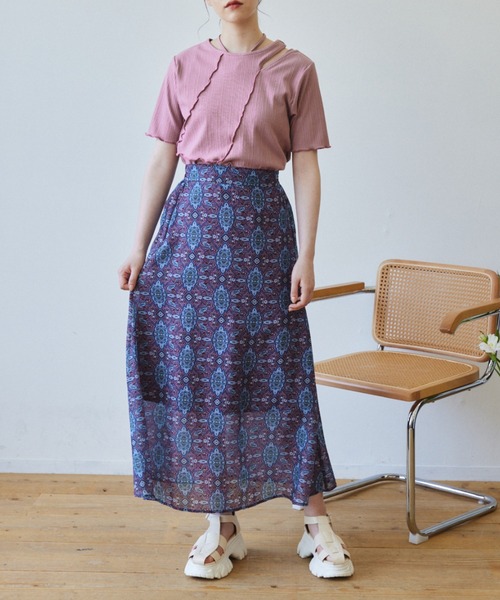 idem（イデム）の「【ZOZOTOWN限定】asymmetry 2way layered lib tops/アシメ2wayレイヤードカットソー（Tシャツ/カットソー・レディース・ブラック/ピンク・FREE）」の12枚目の写真