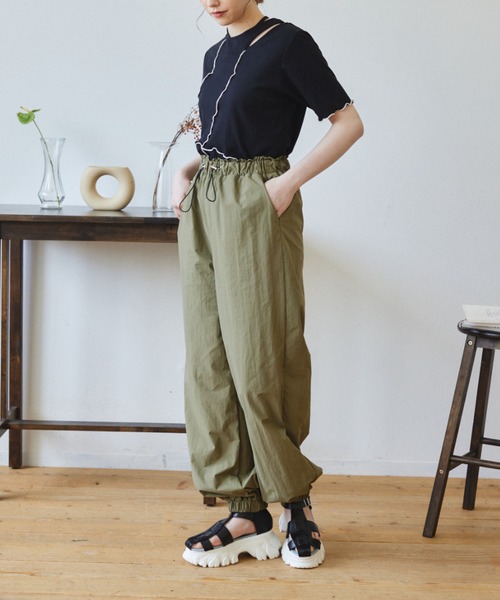 idem（イデム）の「【ZOZOTOWN限定】asymmetry 2way layered lib tops/アシメ2wayレイヤードカットソー（Tシャツ/カットソー・レディース・ブラック/ピンク・FREE）」の10枚目の写真