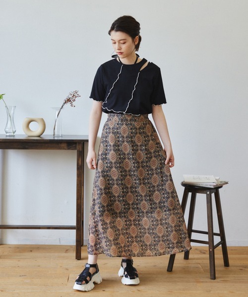 idem（イデム）の「【ZOZOTOWN限定】asymmetry 2way layered lib tops/アシメ2wayレイヤードカットソー（Tシャツ/カットソー・レディース・ブラック/ピンク・FREE）」の16枚目の写真