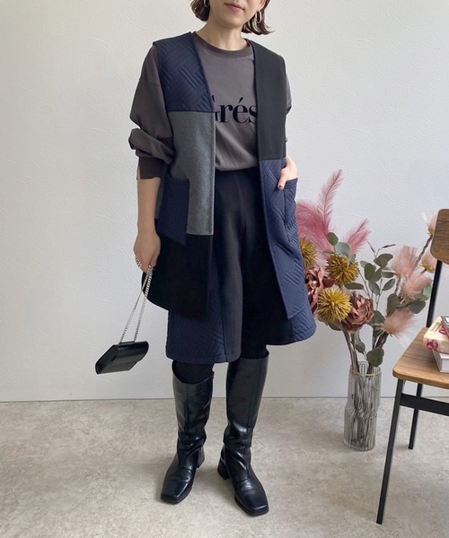 LHELBIE(レルビエ)の「キルトジャガード×メルトンハーフパンツ(その他パンツ・レディース・ブラック/ブルー/ベージュ・M)」の11枚目の写真