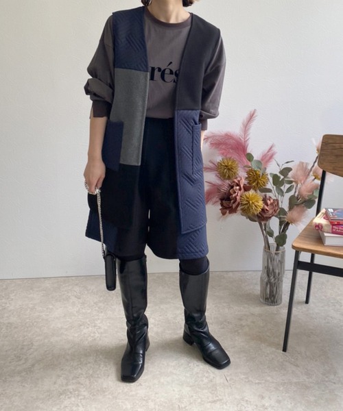 LHELBIE(レルビエ)の「キルトジャガード×メルトンハーフパンツ(その他パンツ・レディース・ブラック/ブルー/ベージュ・M)」の17枚目の写真