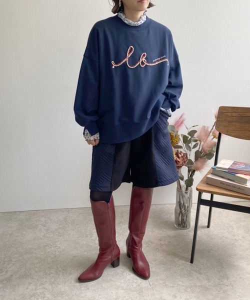 LHELBIE(レルビエ)の「キルトジャガード×メルトンハーフパンツ(その他パンツ・レディース・ブラック/ブルー/ベージュ・M)」の14枚目の写真