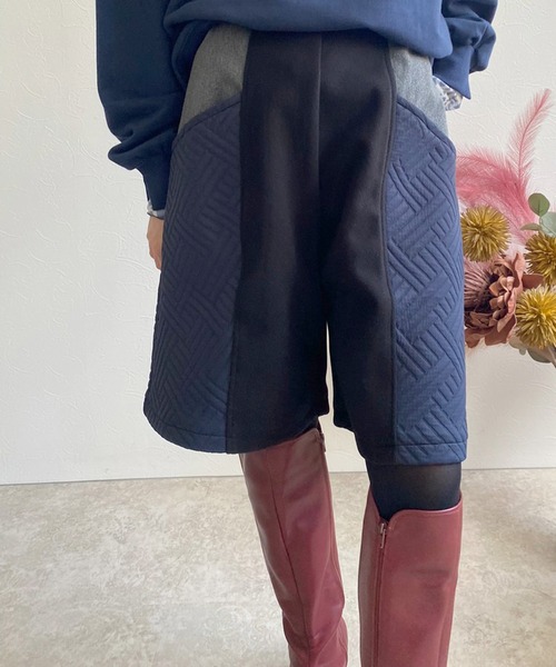 LHELBIE(レルビエ)の「キルトジャガード×メルトンハーフパンツ(その他パンツ・レディース・ブラック/ブルー/ベージュ・M)」の20枚目の写真