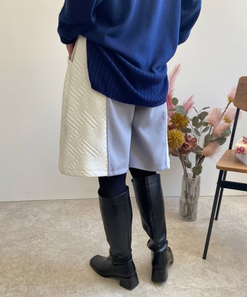 LHELBIE(レルビエ)の「キルトジャガード×メルトンハーフパンツ(その他パンツ・レディース・ブラック/ブルー/ベージュ・M)」の18枚目の写真