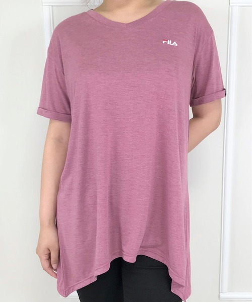 FILA(フィラ)の「デザインチュニックTシャツ(Tシャツ/カットソー・レディース・ライトグレー/ローズ/ラベンダー・LL/3L/L/M)」の3枚目の写真