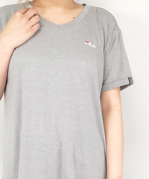FILA(フィラ)の「デザインチュニックTシャツ(Tシャツ/カットソー・レディース・ライトグレー/ローズ/ラベンダー・LL/3L/L/M)」の14枚目の写真