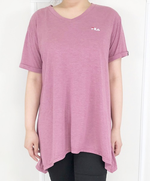 FILA(フィラ)の「デザインチュニックTシャツ(Tシャツ/カットソー・レディース・ライトグレー/ローズ/ラベンダー・LL/3L/L/M)」の5枚目の写真