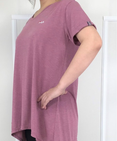 FILA(フィラ)の「デザインチュニックTシャツ(Tシャツ/カットソー・レディース・ライトグレー/ローズ/ラベンダー・LL/3L/L/M)」の9枚目の写真