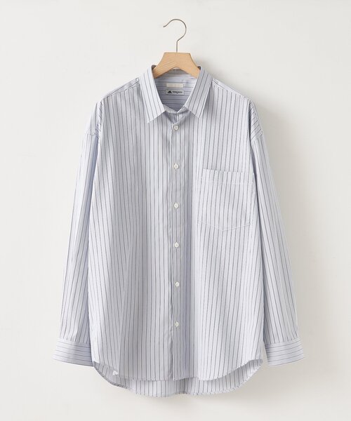 THOMAS MASON(トーマス メイソン)の「【THOMAS MASON / トーマス メイソン】オーバーサイズ レギュラーカラー シャツ(シャツ/ブラウス・メンズ・ブラック/グレー/ホワイト/ブラウン/ベージュ/ネイビー/ブルー系その他/ブルー系その他2/ブルー系その他3/ライトブルー/レッド系その他/オレンジ/グリーン系その他/ダークブルー/エメラルドブルー/ブルー系その他4・LARGE/MEDIUM/SMALL)」の4枚目の写真