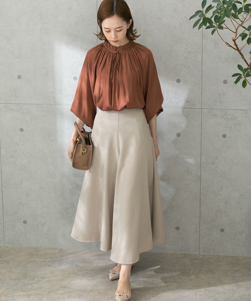 URBAN RESEARCH ROSSO WOMEN(アーバンリサーチ ロッソ)の「ウォッシャブルロングサーキュラースカート(スカート・レディース・ブラック/オレンジ/ライトベージュ/パープル/オリーブ・38/36)」の16枚目の写真