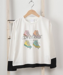 CONVERSE（コンバース）の「【CONVERSE/コンバース】ビッグシルエット ラメ＆ラバープリント フェイクレイヤード キッズ長袖Tシャツ/【140ｃｍ-160ｃｍ】（Tシャツ/カットソー・キッズ）」