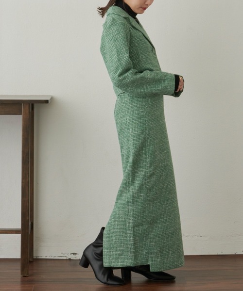 VANNIE U（ヴァニーユー）の「ツイードショートワンジャケット（テーラードジャケット・レディース・グリーン/アイボリー・FREE）」の21枚目の写真