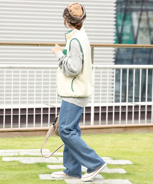 CAMP7（キャンプセブン）の「【CAMP7】パイピングベスト（ベスト・レディース・ダークグレー/オフホワイト・M/L）」の21枚目の写真