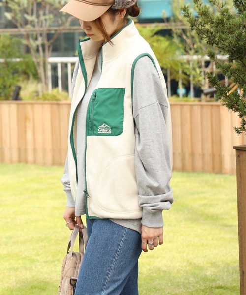 CAMP7（キャンプセブン）の「【CAMP7】パイピングベスト（ベスト・レディース・ダークグレー/オフホワイト・M/L）」の19枚目の写真