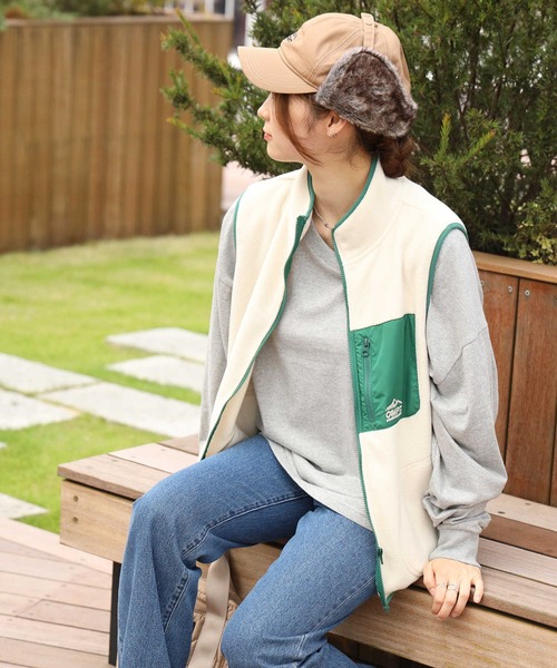 CAMP7（キャンプセブン）の「【CAMP7】パイピングベスト（ベスト・レディース・ダークグレー/オフホワイト・M/L）」の18枚目の写真