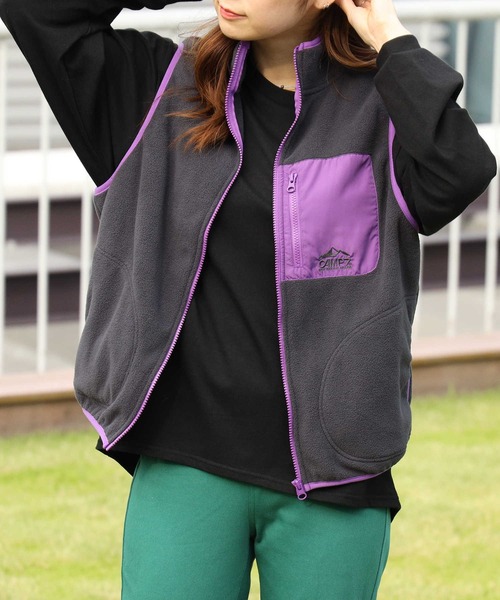 CAMP7（キャンプセブン）の「【CAMP7】パイピングベスト（ベスト・レディース・ダークグレー/オフホワイト・M/L）」の10枚目の写真