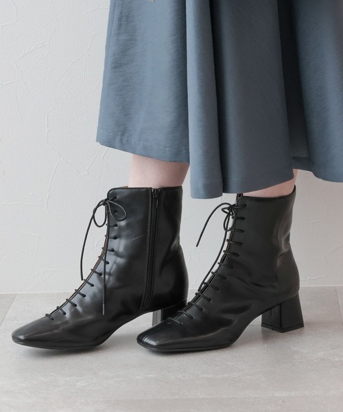 Andemiu（アンデミュウ）の「レースアップシューズ164942（ブーツ・レディース・ブラック/ワイン・MEDIUM/LARGE）」の4枚目の写真