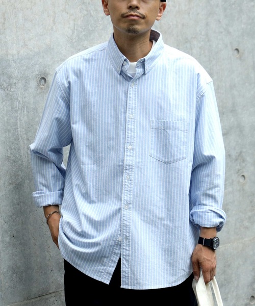 BACK NUMBER（バックナンバー）の「【BACK NUMBER】オックスボタンダウンシャツ（シャツ/ブラウス・メンズ・サックスブルー/グリーン/イエロー・M/L/XL）」の12枚目の写真