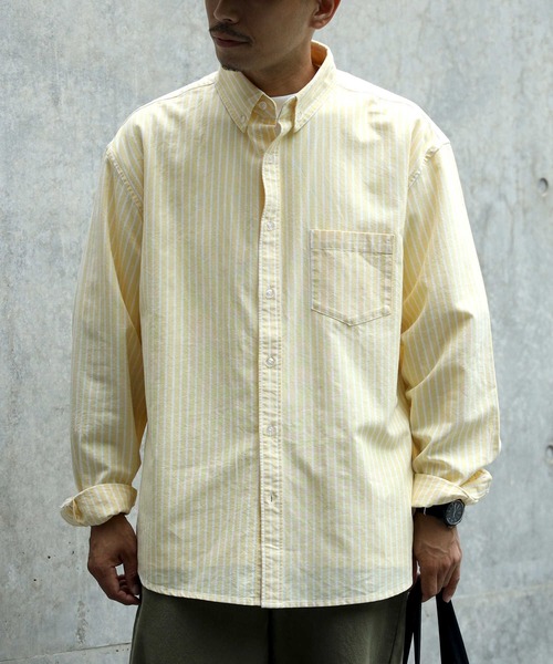 BACK NUMBER（バックナンバー）の「【BACK NUMBER】オックスボタンダウンシャツ（シャツ/ブラウス・メンズ・サックスブルー/グリーン/イエロー・M/L/XL）」の5枚目の写真
