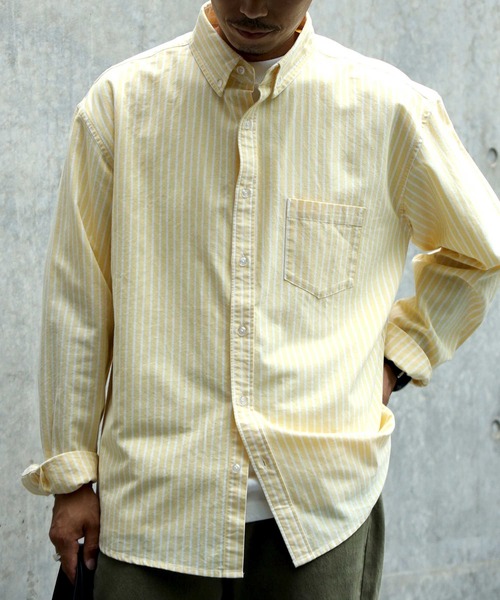 BACK NUMBER（バックナンバー）の「【BACK NUMBER】オックスボタンダウンシャツ（シャツ/ブラウス・メンズ・サックスブルー/グリーン/イエロー・M/L/XL）」の7枚目の写真