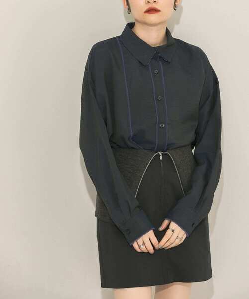 KBF（ケイビーエフ）の「リメイクシャンブレーシャツ（シャツ/ブラウス・レディース・オレンジ/ブラウン/ネイビー・ONE）」の5枚目の写真