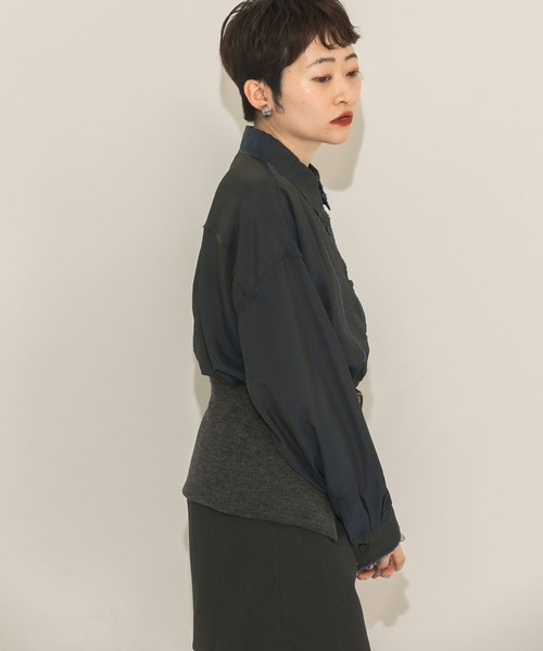 KBF（ケイビーエフ）の「リメイクシャンブレーシャツ（シャツ/ブラウス・レディース・オレンジ/ブラウン/ネイビー・ONE）」の6枚目の写真