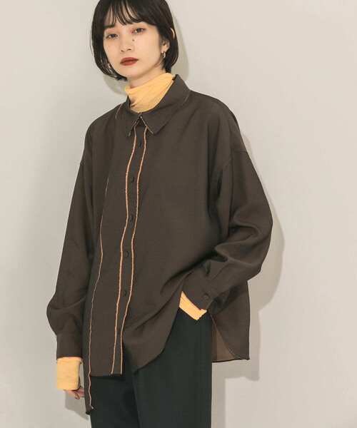 KBF（ケイビーエフ）の「リメイクシャンブレーシャツ（シャツ/ブラウス・レディース・オレンジ/ブラウン/ネイビー・ONE）」の19枚目の写真