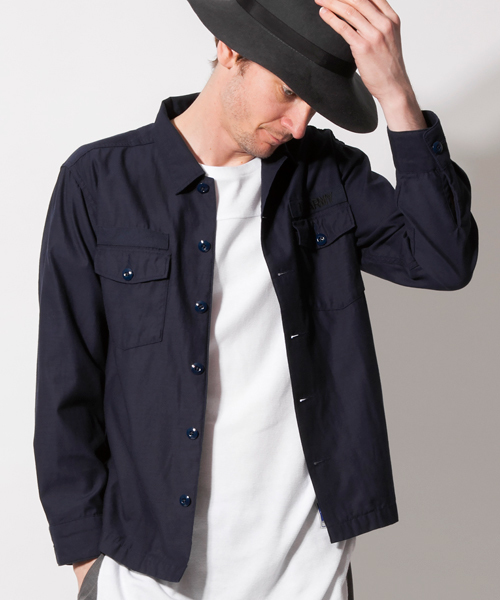 MONKEY TIME（モンキータイム）の「＜monkey time＞ ∴ C/LYCL BACK/TWL UTLTY/シャツ ：◇（シャツ/ブラウス・メンズ・ネイビー/オリーブ・MEDIUM/LARGE/X-LARGE/SMALL）」の4枚目の写真