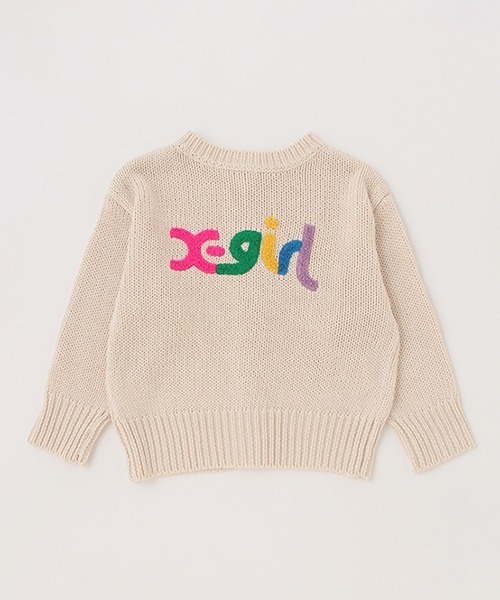 X-girl Stages（エックスガールステージス）の「【WEB限定】ニットカーディガン（カーディガン/ボレロ・キッズ・アイボリー/ブラック・90cm/100cm/110cm/120cm/130cm/140cm）」の4枚目の写真