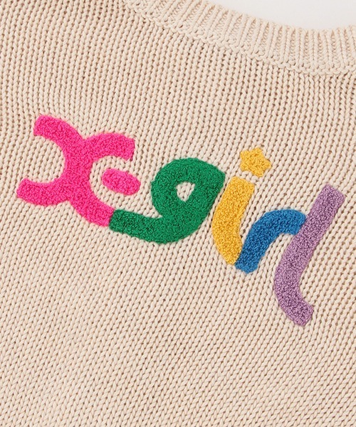 X-girl Stages（エックスガールステージス）の「【WEB限定】ニットカーディガン（カーディガン/ボレロ・キッズ・アイボリー/ブラック・90cm/100cm/110cm/120cm/130cm/140cm）」の7枚目の写真